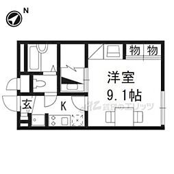 レオパレス城南 1Kの間取図画像