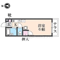 リバーサイド翠 ワンルームの間取図画像