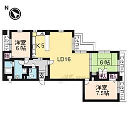 ジャルダンデ嵐山 3LDKの間取図画像