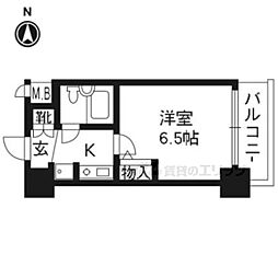 デ・リード&サンヴェール桂川東 1Kの間取図画像