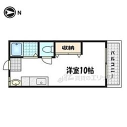 紫野ハイツ ワンルームの間取図画像