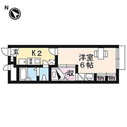 レオパレスアルモニ 1Kの間取図画像