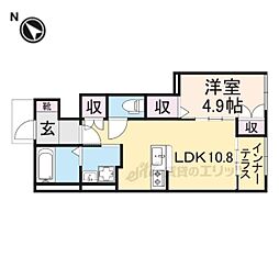 ラ・グシーヌA 1LDKの間取図画像