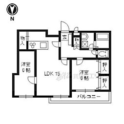 大央ビル2 2LDKの間取図画像