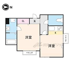 レジアス-2 1LDKの間取図画像