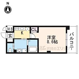 サムティ京都西大路 1Kの間取図画像