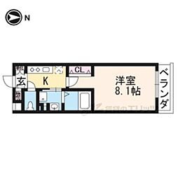 ベラジオ西陣聚楽2 1Kの間取図画像