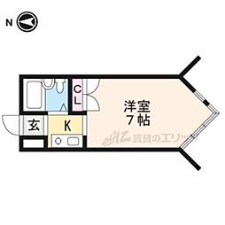 カルム32 ワンルームの間取図画像