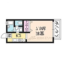 アンダーフォレスト3 1Kの間取図画像