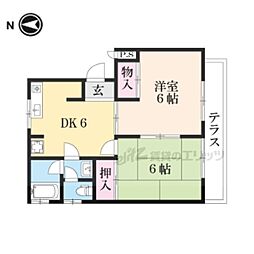 N・Sハイツ 2DKの間取図画像