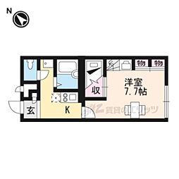レオパレスアンス・リヴィエール 1Kの間取図画像