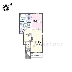 ルークス後三条II 1LDKの間取図画像
