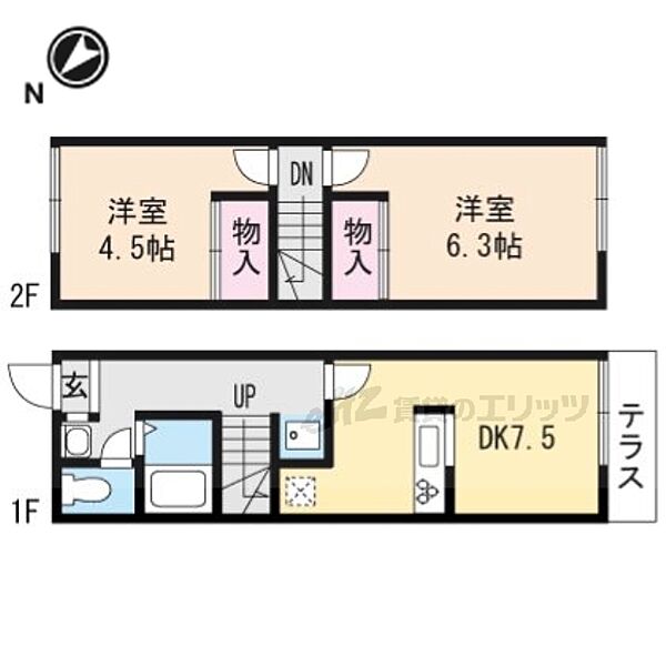 滋賀県守山市古高町(賃貸アパート2DK・1階・49.68㎡)の写真 その2