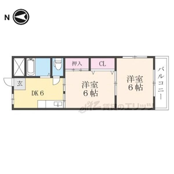 コスモスハイツ長浜 207｜滋賀県長浜市神照町(賃貸マンション2DK・2階・36.36㎡)の写真 その2