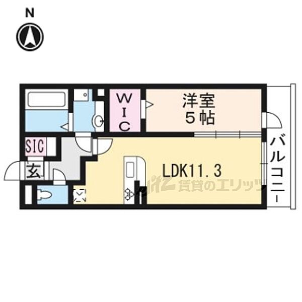 滋賀県大津市大江5丁目(賃貸アパート1LDK・3階・41.67㎡)の写真 その2