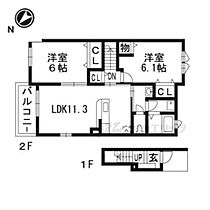 滋賀県東近江市建部堺町（賃貸アパート2LDK・2階・57.07㎡） その2