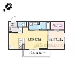 JR東海道・山陽本線 能登川駅 徒歩20分の賃貸アパート 3階1LDKの間取り