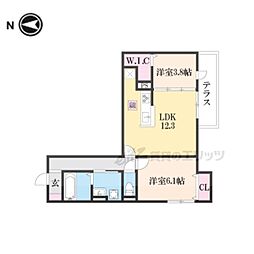 Ｐａｌａｉｓ　Ｐｏｉｒｅ　Ｂ棟 1階2LDKの間取り