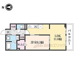 JR湖西線 唐崎駅 徒歩13分の賃貸アパート 3階1LDKの間取り