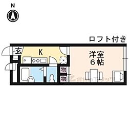 レオパレス八日市II 1階1Kの間取り