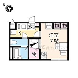 JR東海道・山陽本線 南彦根駅 徒歩13分の賃貸アパート 2階1Kの間取り