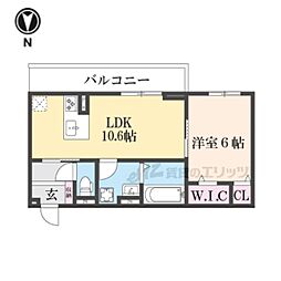 エレガンスビュー 2階1LDKの間取り