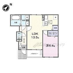 近江鉄道近江本線 八日市駅 徒歩30分の賃貸アパート 1階1LDKの間取り