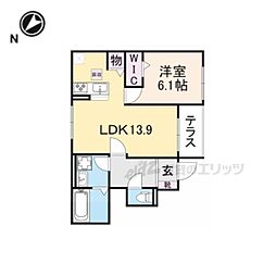 ブルーム 1階2LDKの間取り