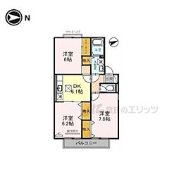 エトアール 1階3DKの間取り