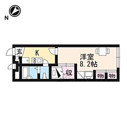 レオパレス正法寺 2階1Kの間取り