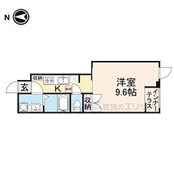 セレーノ石山 1階1Kの間取り