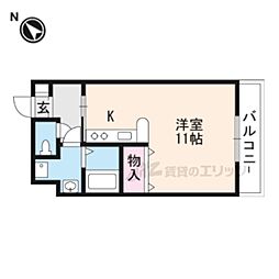 JR東海道・山陽本線 栗東駅 徒歩10分の賃貸マンション 3階ワンルームの間取り