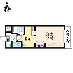 ヴィラ東晃 1Kの間取図画像