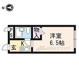 ニュー大将軍松兼 1Kの間取図画像