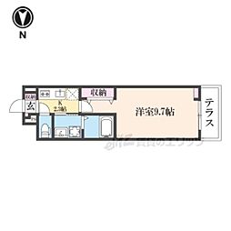 大津市大江3丁目アパート 1Kの間取図画像