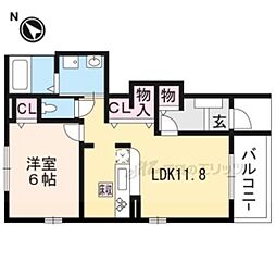 エトワール・フィラントA 1LDKの間取図画像