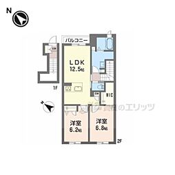 シャーメゾン プレミアスII 2LDKの間取図画像