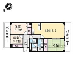 グランドメゾン守山1号棟 3LDKの間取図画像