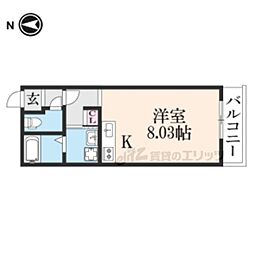 仮)メゾン草津本陣 ワンルームの間取図画像