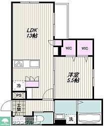 JR南武線 武蔵新城駅 徒歩14分の賃貸マンション 1階1LDKの間取り