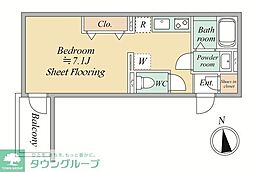 小田急小田原線 経堂駅 徒歩5分の賃貸アパート 2階1Kの間取り