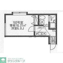 チェリーハウス 1階ワンルームの間取り