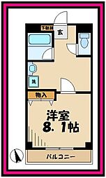 小田急小田原線 向ヶ丘遊園駅 徒歩8分の賃貸マンション 1階1Kの間取り