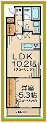 La・Felicita　ラフェリチタ 3階1LDKの間取り