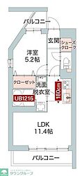 東急田園都市線 高津駅 徒歩8分の賃貸マンション 2階1LDKの間取り