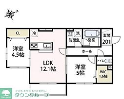 ルガロ ノイエス 2LDKの間取図画像