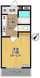 フォレスト三田 1Kの間取図画像