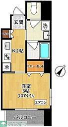 Rosso Corsa -ロッソ コルサ- 1Kの間取図画像