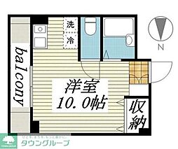 メゾン・ド・ヴィレ鷺沼 ワンルームの間取図画像