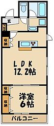 ペルルドール 1LDKの間取図画像